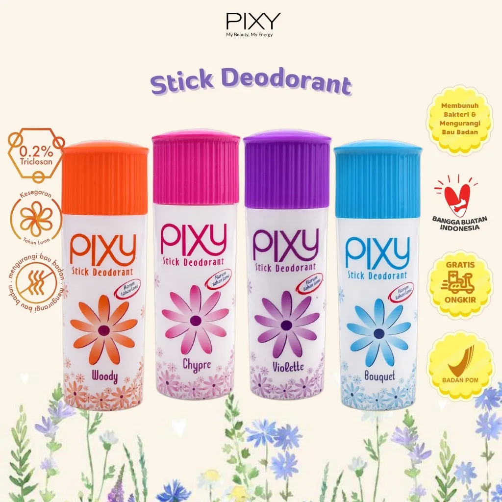 PIXY Stick Deodorant 34gr - Bouquet | Chypre | Violette | Woody