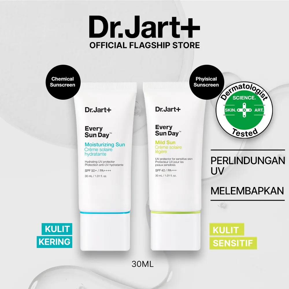 Dr Jart Every Sun Day | Sunscreen | Sunblock Kulit Normal/Kering/Berminyak/Sensitif | Chemical Sunscreen | Physical Sunscreen | Moisturizing Sunscreen