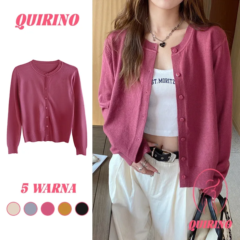 QUIRINO - Cardigan Vierlin Soft Knit Import -Outer Wanita Knit - Kardigan Wanita Rajut Import Halus