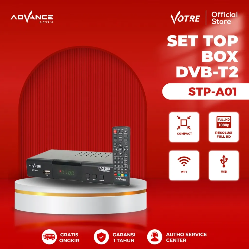 Advance STP A01 STB TV DIGITAL Garansi Resmi 1 Tahun/STB Digital DVBT2 Full HD/Receiver Set Top Box