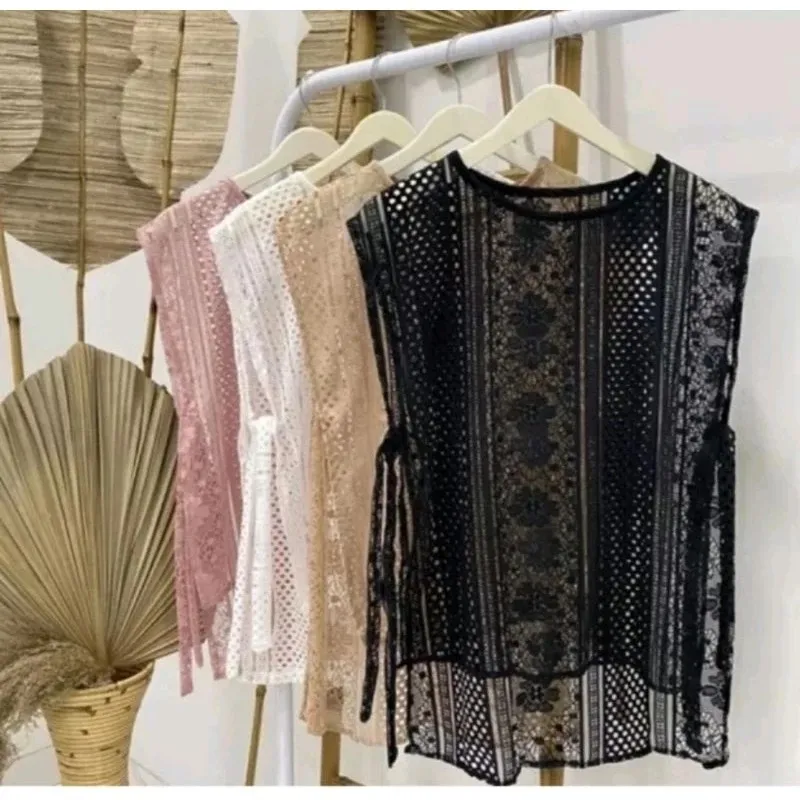 VEST BURKAT TALI PREMIUM / VEST BRUKAT TALI/ LACE ROMPI BRUKAT WANITA / OUTER ROMPI