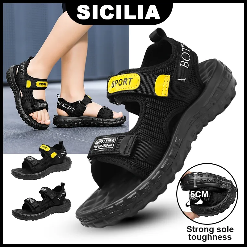 SICILIA Kirim Hari Ini Sandal Anak Laki Laki Travel Kualitas Tinggi Sandal Anak Cowok Anti-Slip Outdoor Sendal Gunung Anak Laki Laki Bawah Lembut