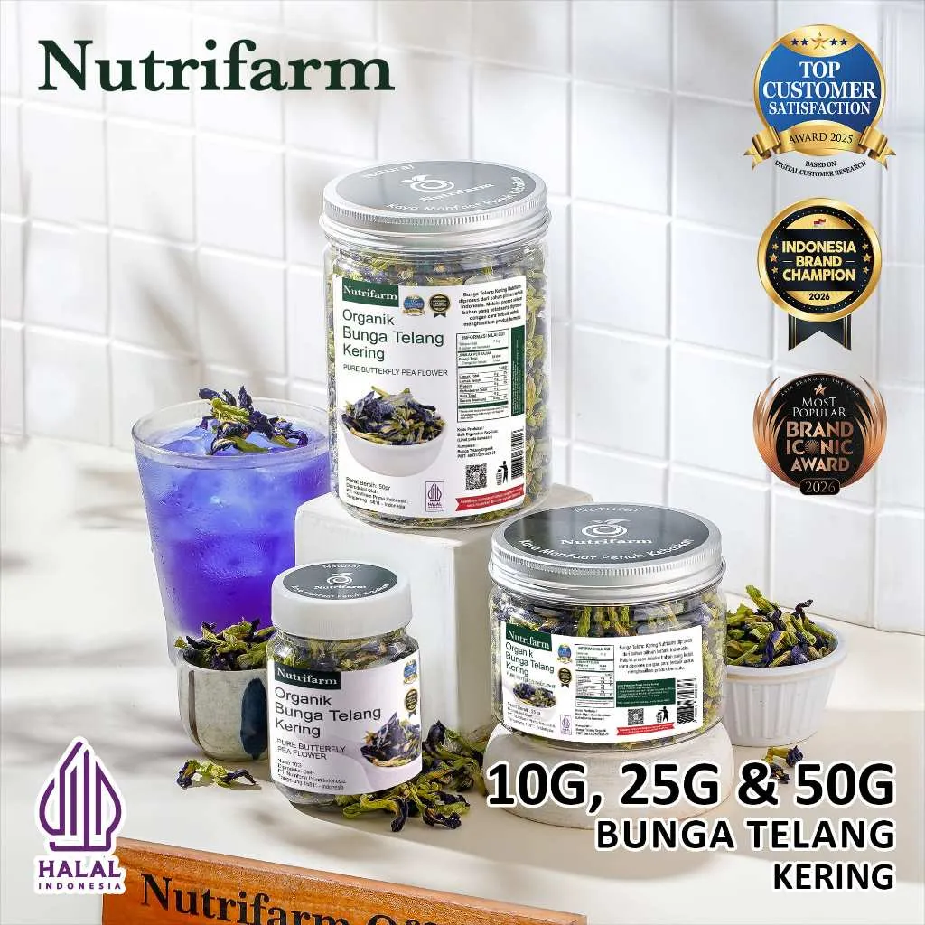 Nutrifarm Teh Bunga Telang Kering 50g 10g 25g