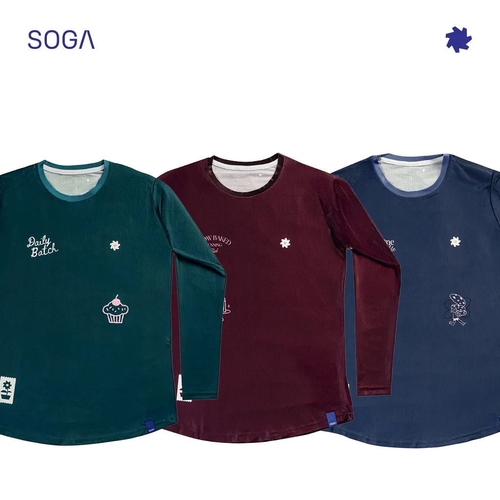 SOGA women running jersey long sleeve Sweet Reward - kaos lari wanita Performance Lightweight Quick dry