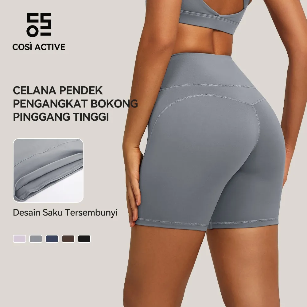 COSI ACTIVE Celana Pendek Wanita Olahraga Gym Biker FreeFit Shorts Leggings Kantong Tersembunyi