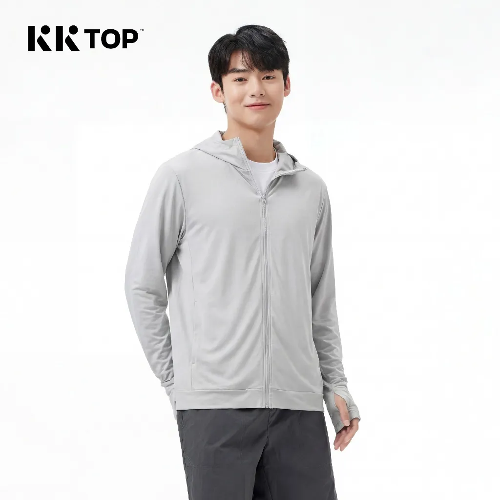 KKTOP - Jaket Hoodie Unisex Anti-UV UPF50+ Bahan Dingin Premium untuk Outdoor & Sport (M006)