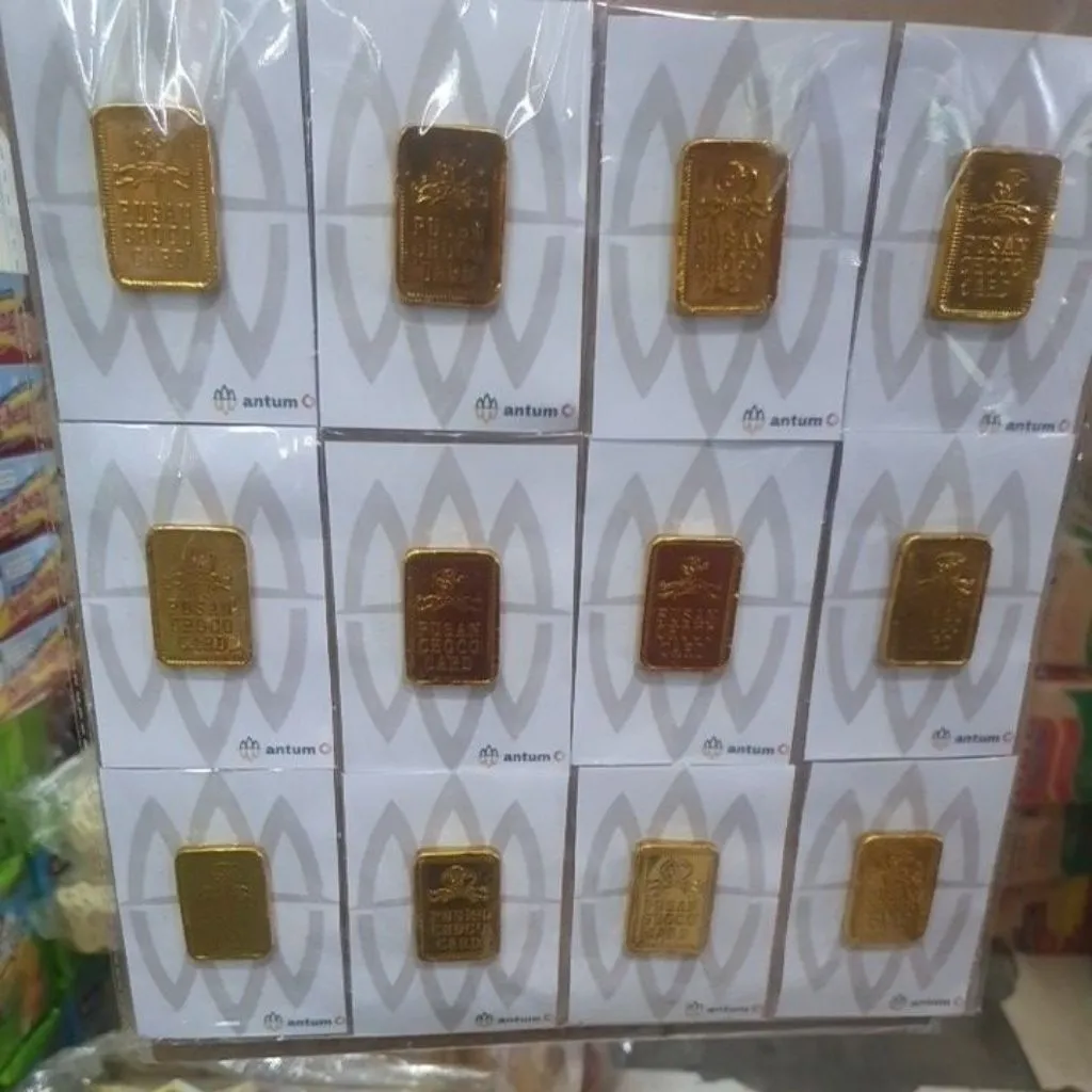 Coklat GOLD Emas Batangan ANTUM  (12pc) / Cokelat Batang / Cocok buat souvernir