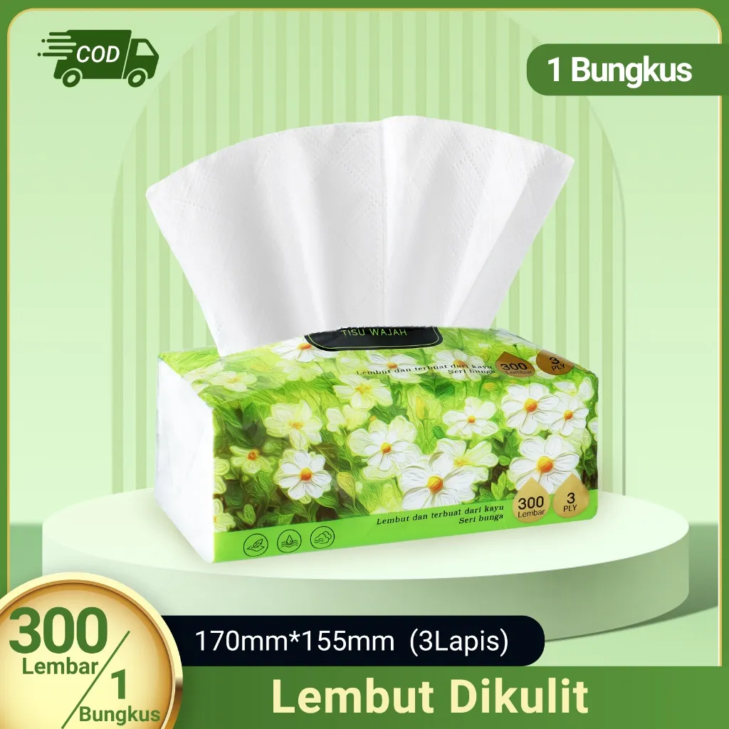 [1 Bungkus]Yasmine tisu 1 PACK 300 helai 3 ply Soft Facial Tissue kertas tisu tebal gratis ongkir bisa cod tisu kering tissue  facial tissue tisu dapur