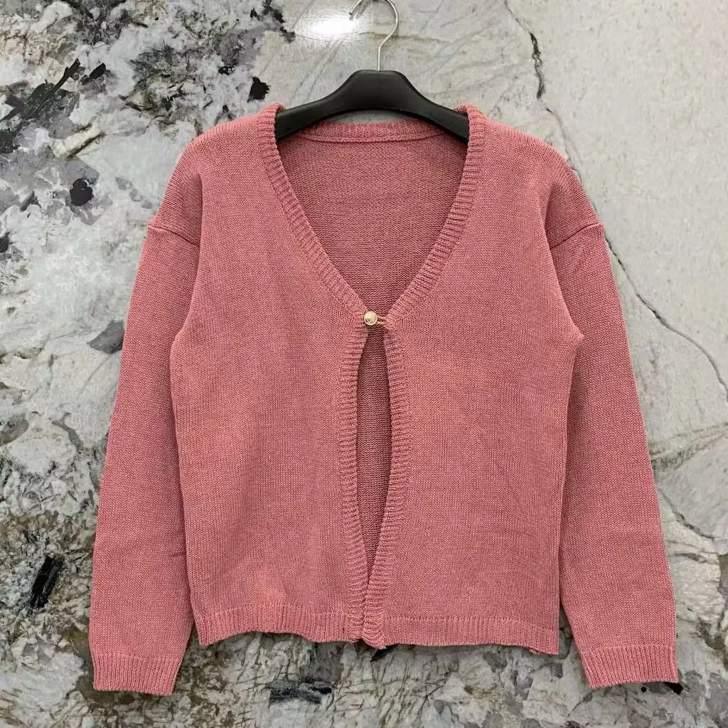 Manja Cardigan Crop Kancing Satu Outer Kardigan Wanita Bassic Korean Style B1009