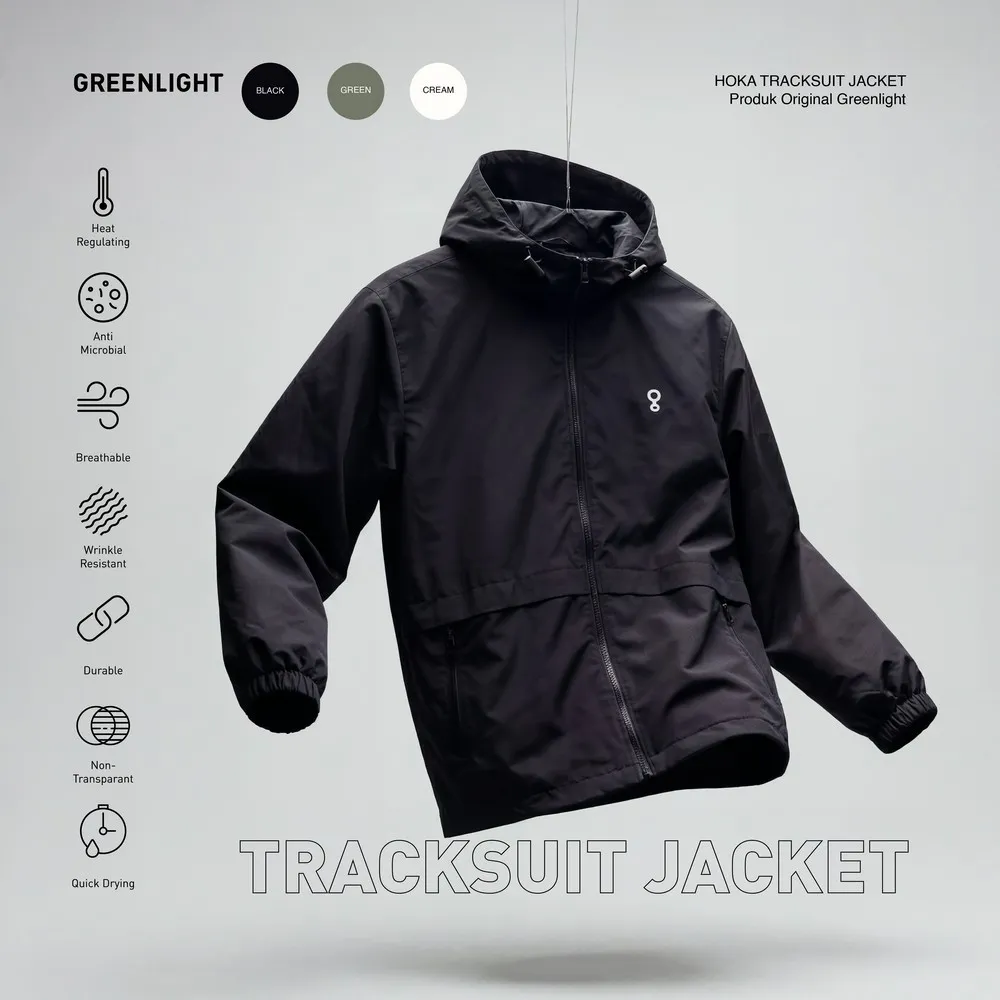 Greenlight Jaket Pria Tracksuit Jacket Regular Fit Parasut Hoka OL-C031124