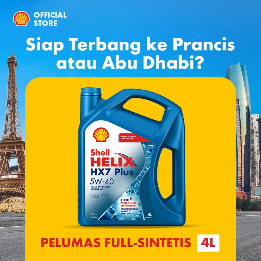Special Product F1 - Shell Helix HX7 5W-40 (4L) Oli Mesin Mobil (VIP Experience France & Abu Dhabi Baca Syarat&Ketentuan)