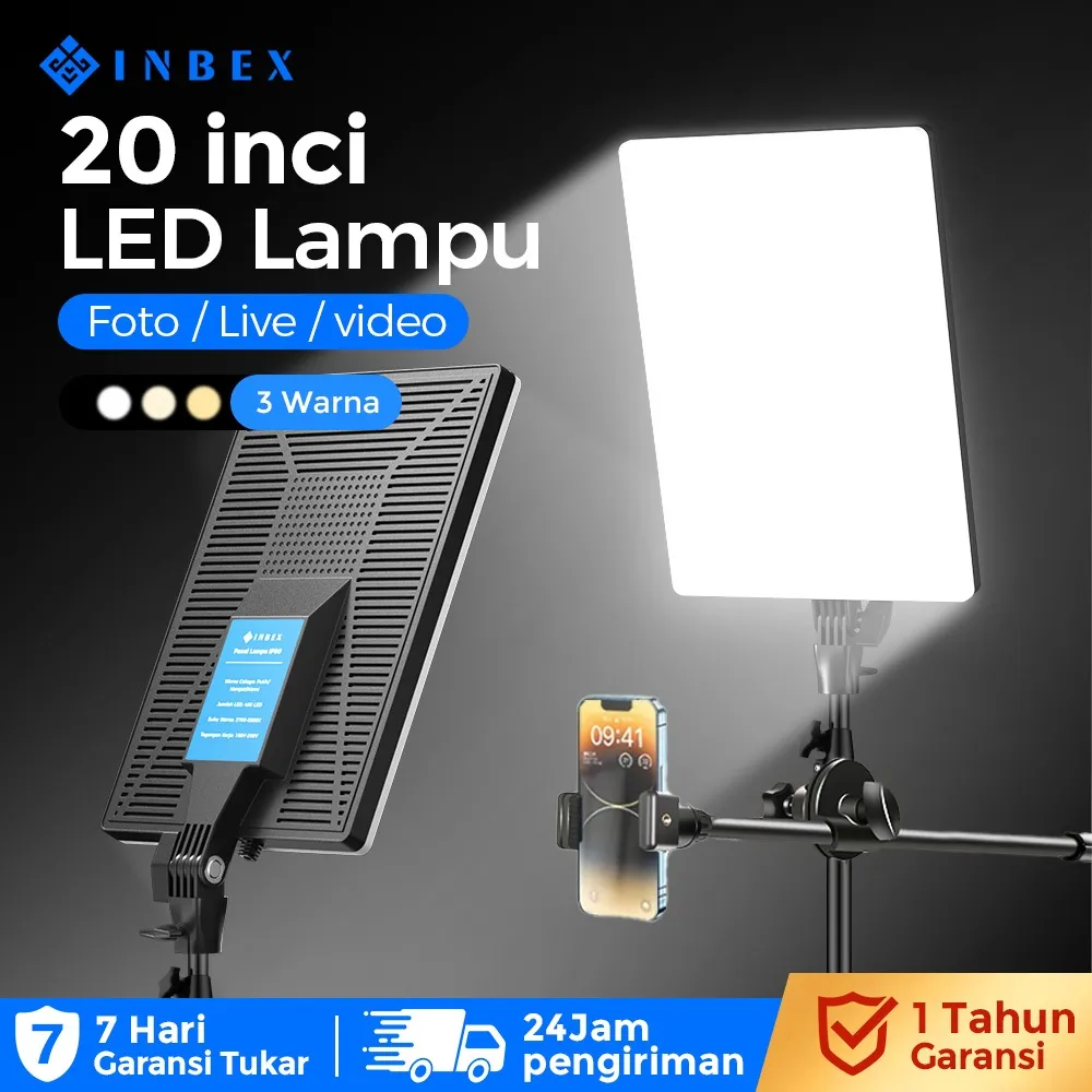 INBEX IP80 Lighting LED 80W Lampu Konten Kreator Tripod Live Lighting Studio Background Video Vlog