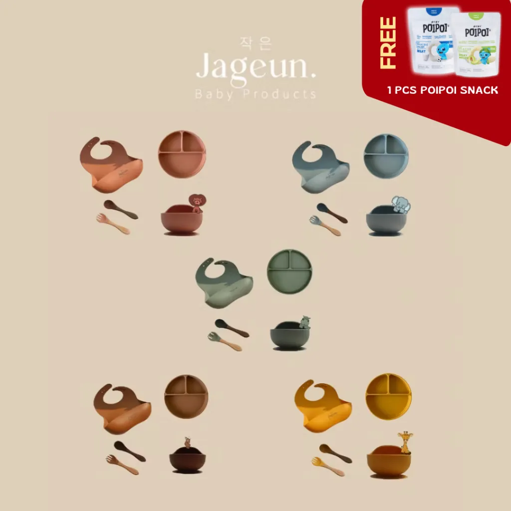 JAGEUN Premium Silicone Set alat tempat makan bayi & anak  GIFT SET