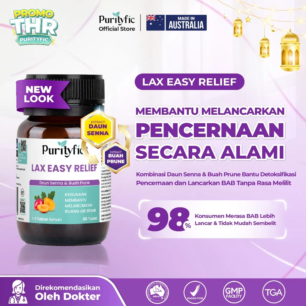 Purityfic Lax Easy Relief Vitamin Australia 60 Tablet