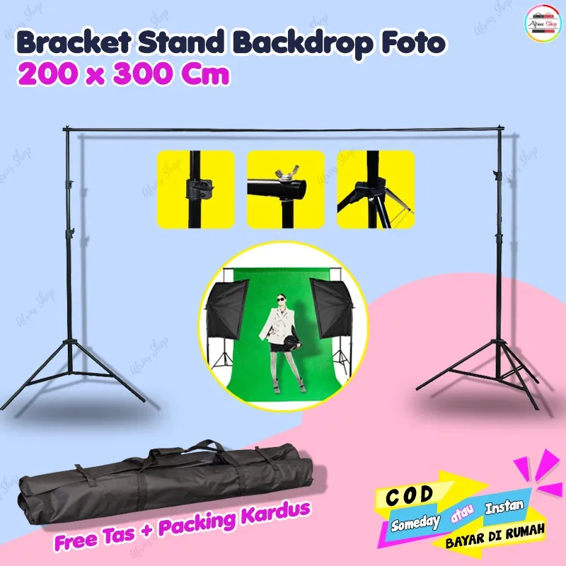 Background stand 2 x 3 meter Bracket Stand 3m Backdrop Foto Studio background youtuber