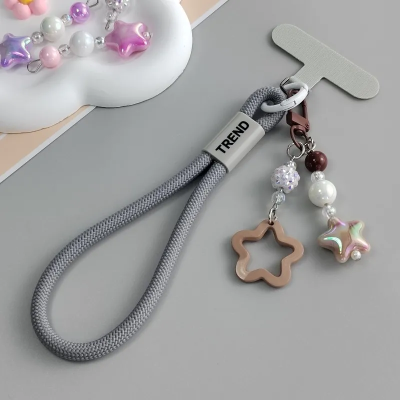 Tali Gantungan HP Universal Lanyard Tali Telepon & Rantai Kunci Wrist Rope Cinta Mutiara Lima Bintang Kunci