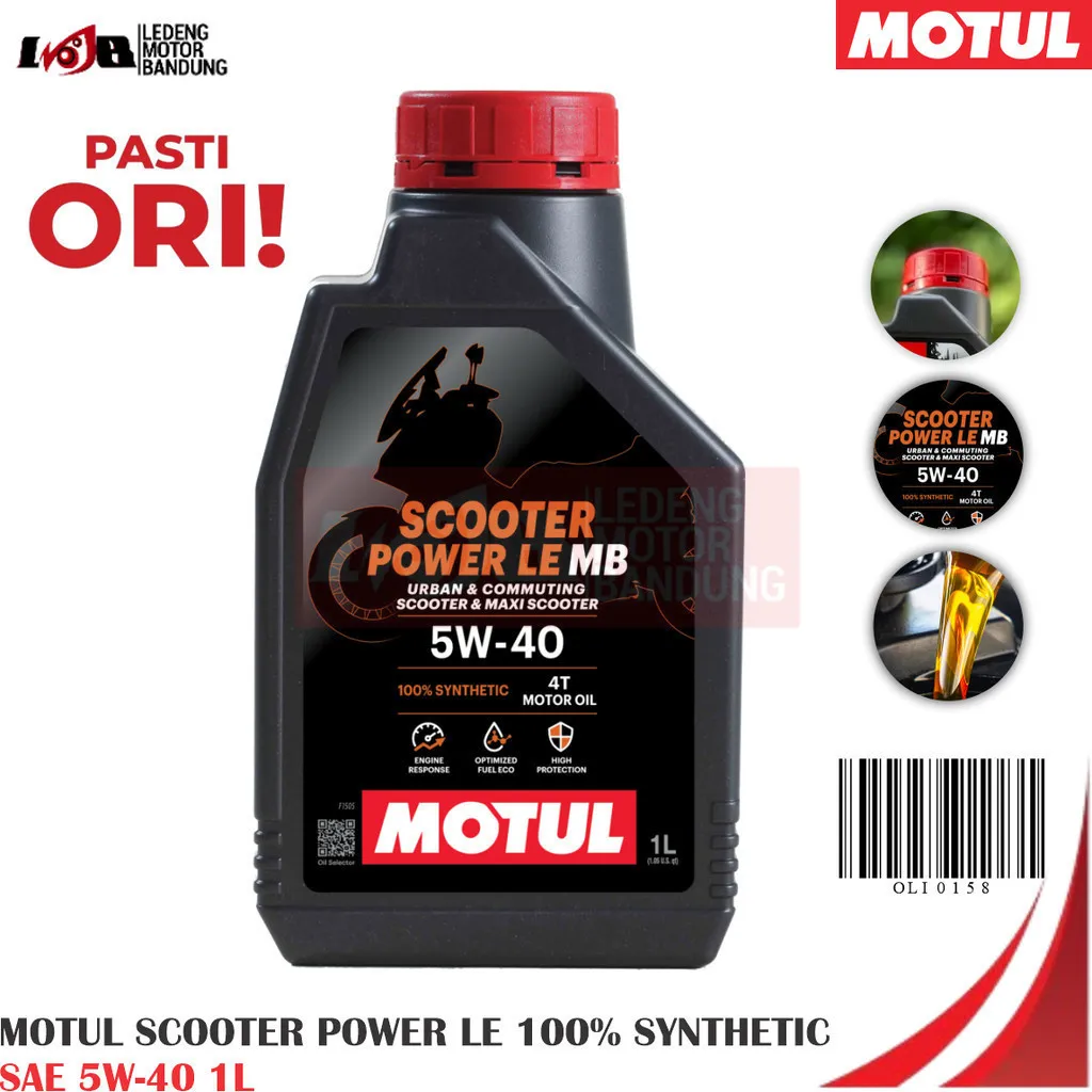 Motul Scooter Power LE 5W40 Synthetic Oli Motor Matic 800ml atau 1L