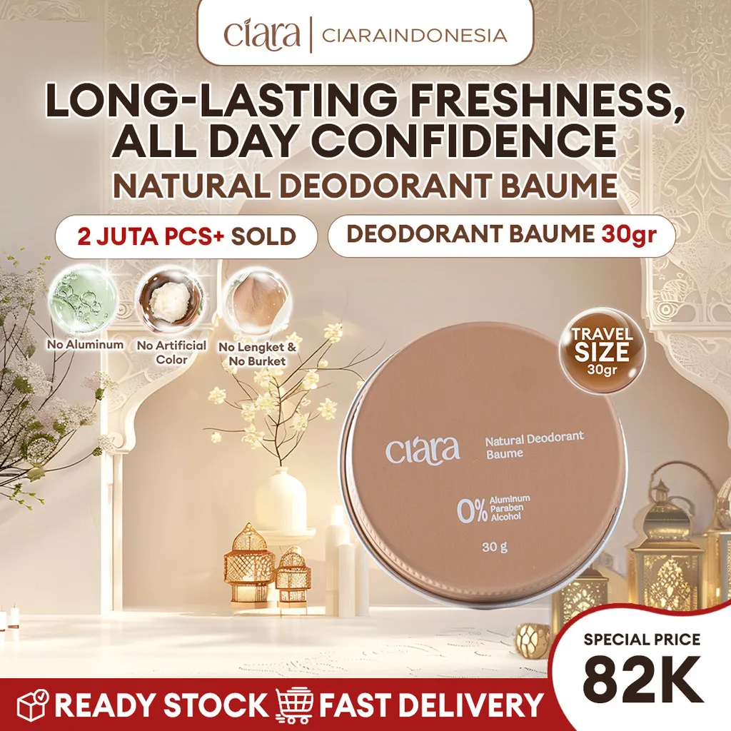 Ciara Natural Deodorant - Penghilang Bau Badan Dan Ketiak Natural Anti Odor 30 Natural Gr