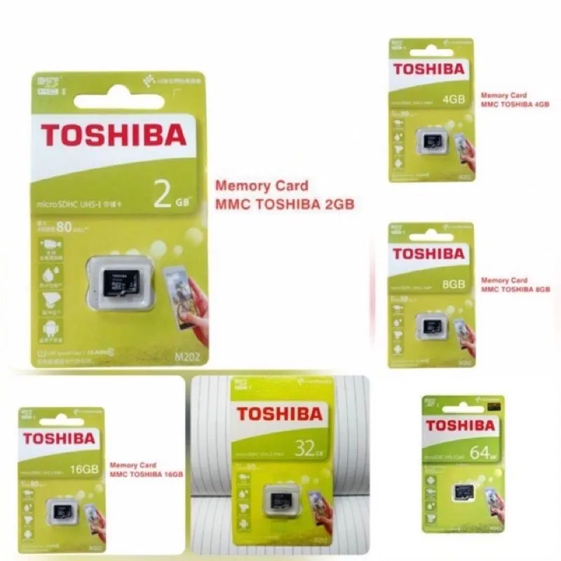 Memory Card MMC Toshiba 2 , 4 , 8 , 16 , 32 , 64GB Micro SD Card TOSHIBA