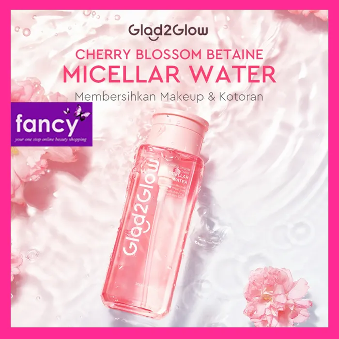 G2G GLAD2GLOW Micellar Water 300ml Cherry Blossom Betaine Pembersih Wajah Make Up Remover