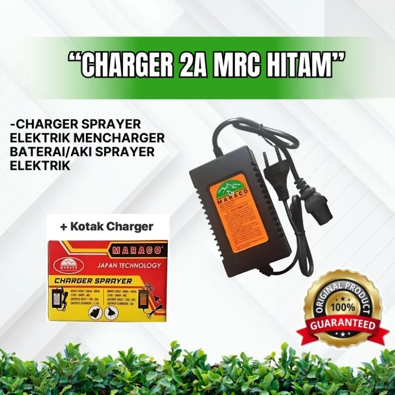 CHARGER 2A SPRAYER MARACO HITAM ELEKTRIK ( 12V 2A )