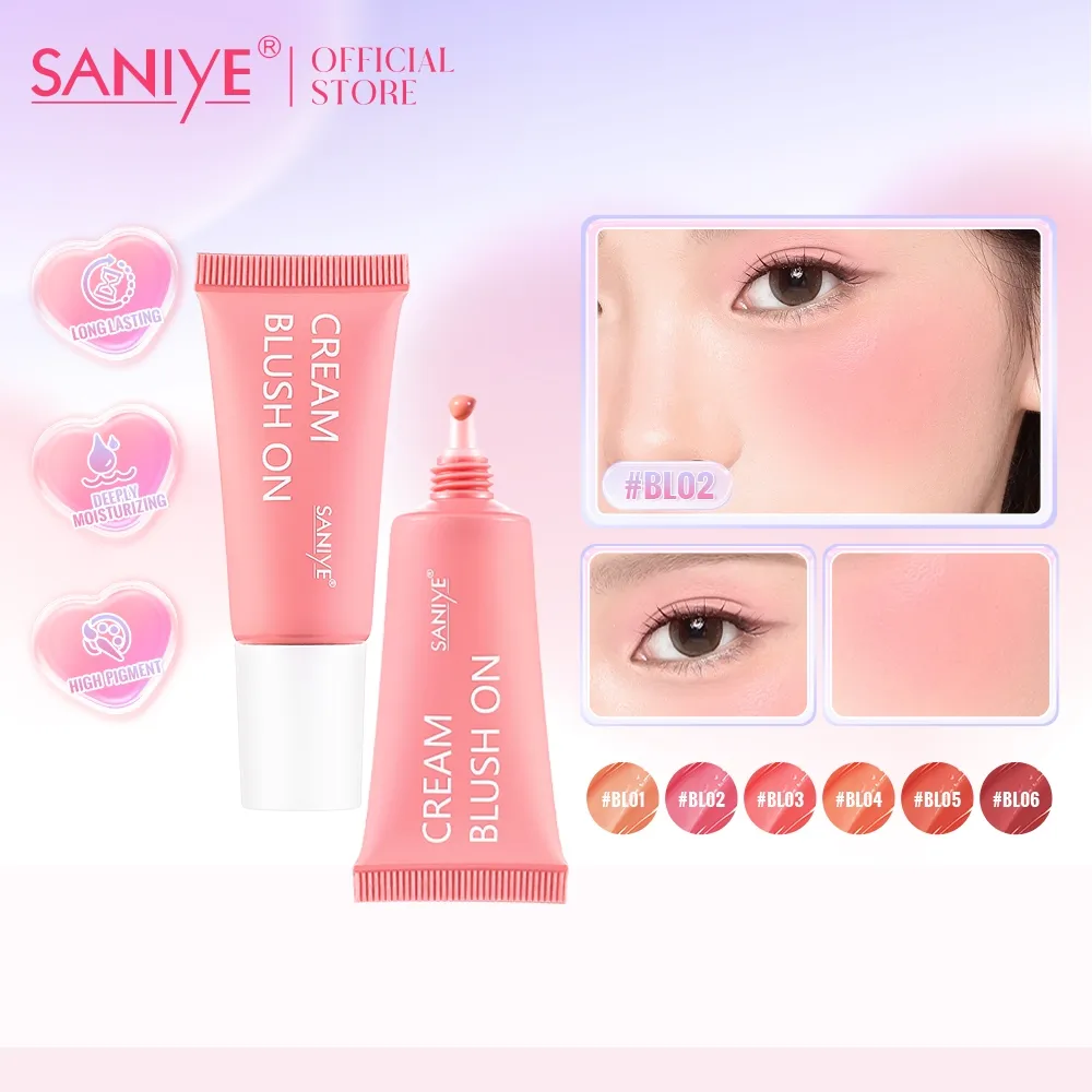 SANIYE 6 Warna Cream Blush On Liquid Blush Cream Multi Use Perona Pipi High Pigmented R1299