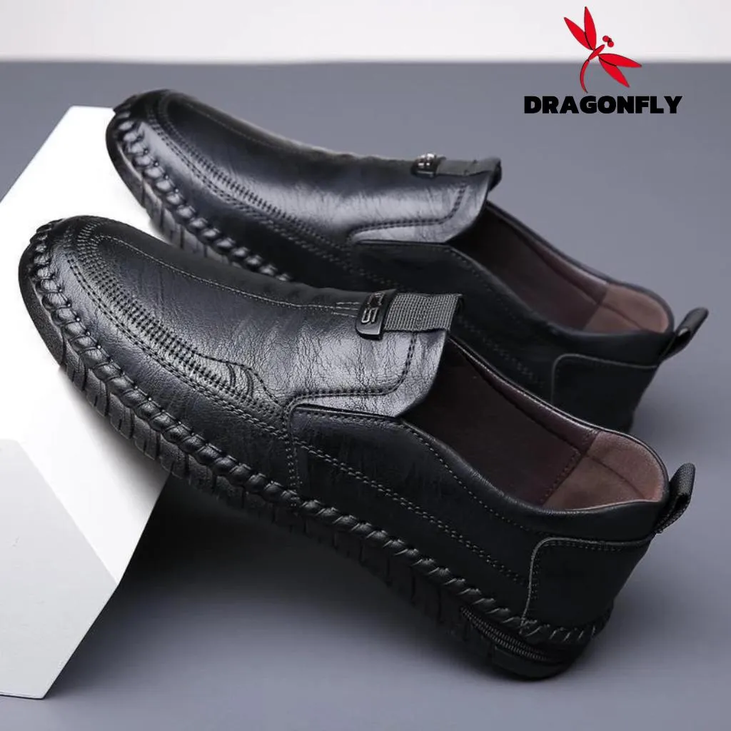 Sepatu Slip On Pria Kulit Asli Anti Licin - Ukuran 38-44 Sehari-hari & Pasar Malam