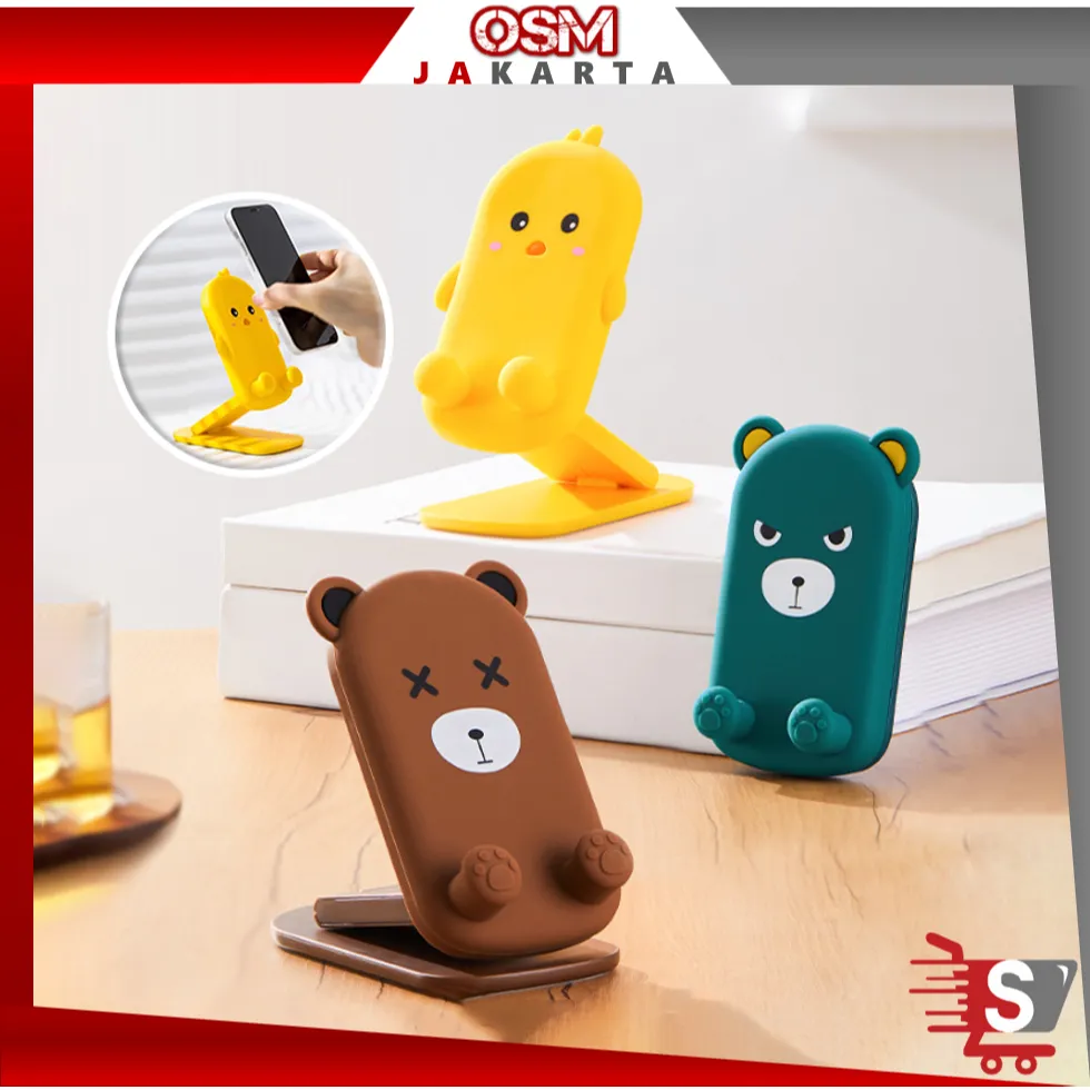 OSM JKT 6516 Stand Holder Lipat / Stand Holder HP dan Tablet / Holder Gadget Lucu / Holder Gadget Lipat Motif Hewan / Phone Holder