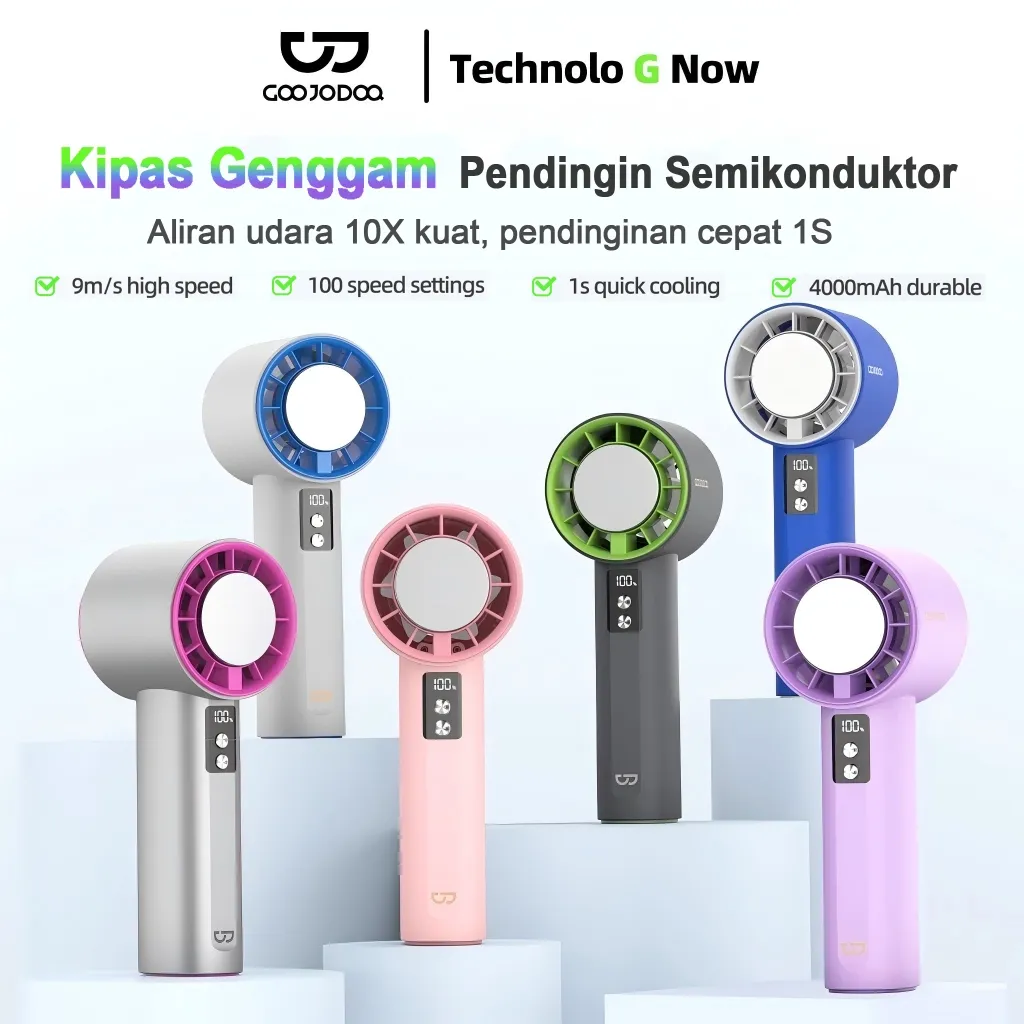 Goojodoq GFS006 High-speed kipas 100 Gear GFS006 Kompres es untuk mendinginkan Wind kipas angin Digital Display Adjustable Turbo kipas tangan