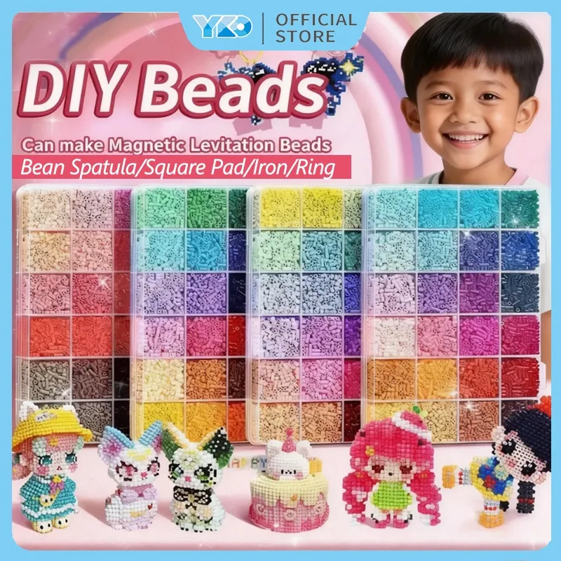 YKO 24/48/72/96 Warna DIY Perler Beads Manik-manik Sekering Kit Mainan