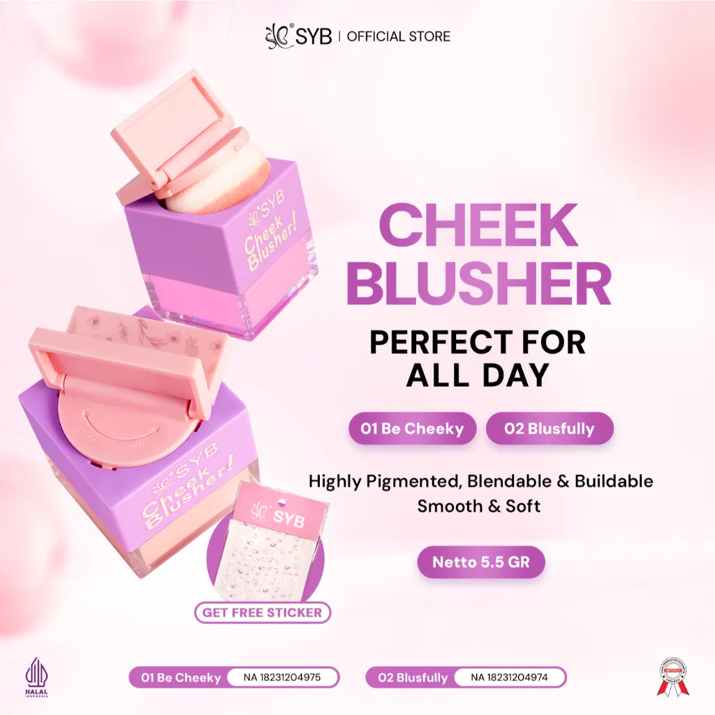 NEW SYB CHEEK BLUSHER [Blush On Fresh and Glow] Get Free Sticker