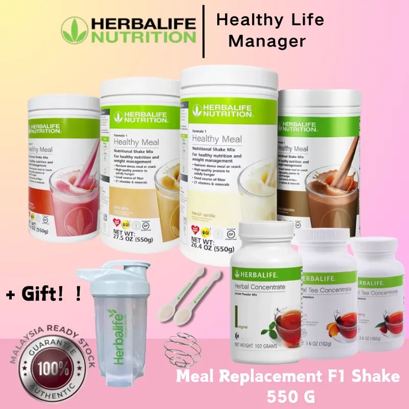Pengiriman cepat | Herb-Shake F1 550g - Tea Mix 102g - Teh Diet Sehat/Pelangsing