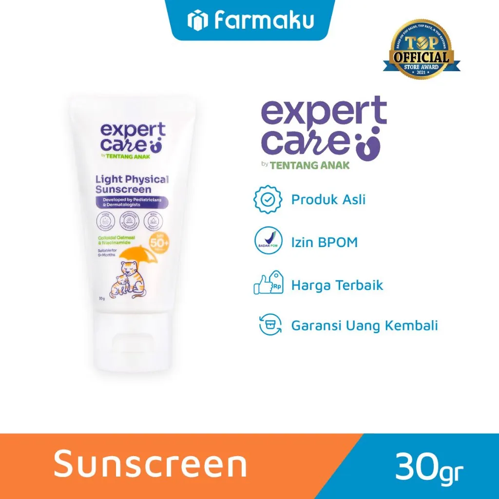 Expert Care Light Physical Sunscreen SPF 50+ PA+++ 30 gr - Sunscreen Anak