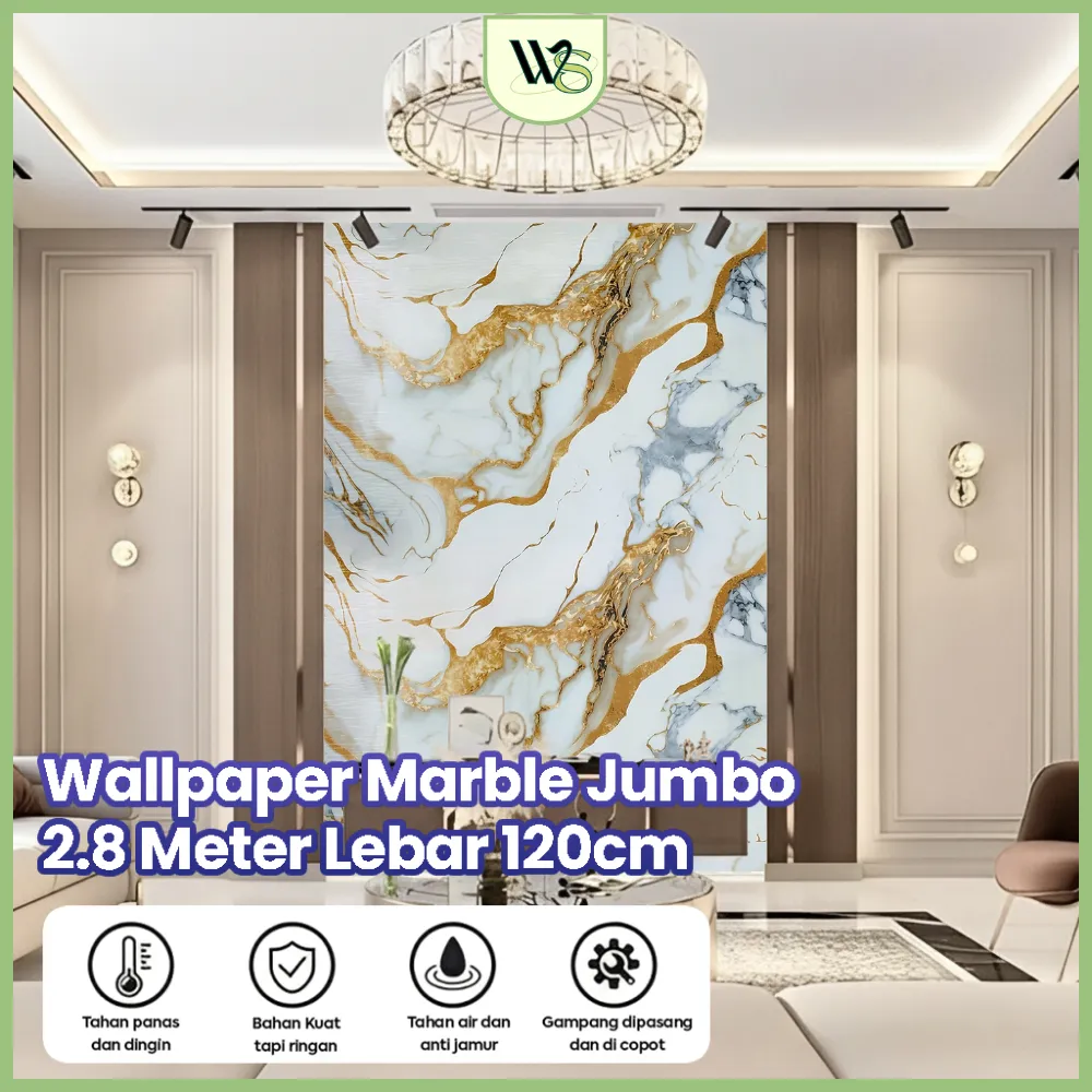 Best - Wallpaper Dinding Foam Vinyl Motif Marmer 2.5mm 1.2x2.8m Anti Air & Tebal