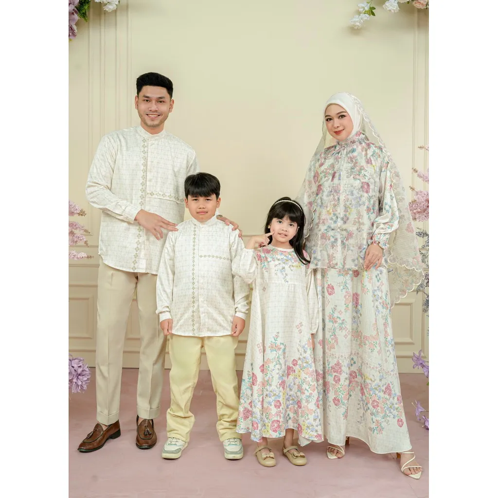 Kienka - Ansaira Dress Ibu Sarimbit Lebaran Bahan Soft Silk Mix Organza