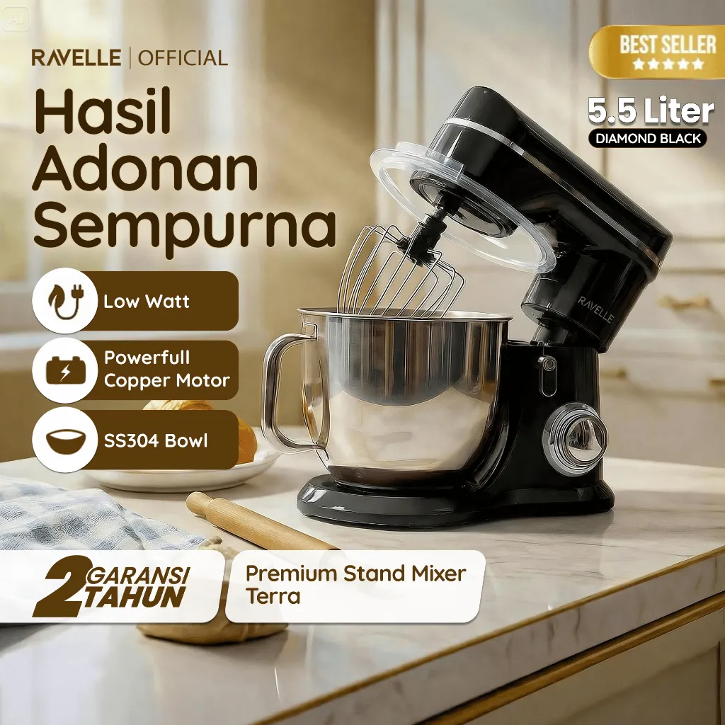 Ravelle Stand Mixer 7L Premium Imperial Electric Mixer - Pengaduk Adonan Roti dan Kue
