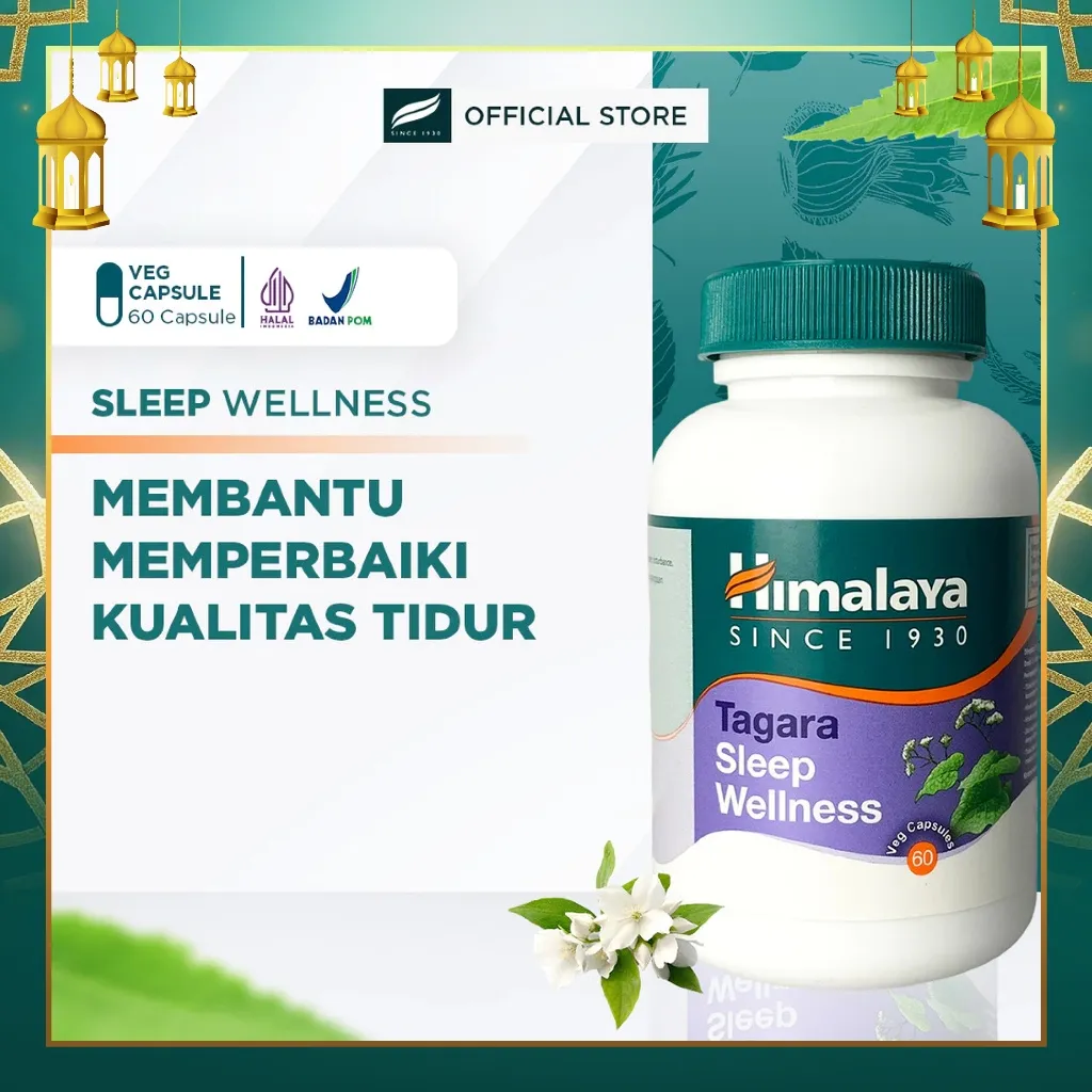 Himalaya Tagara isi 60 | Supplement Tidur Sehat | Bantu Tidur Lebih Nyenyak & Berkualitas
