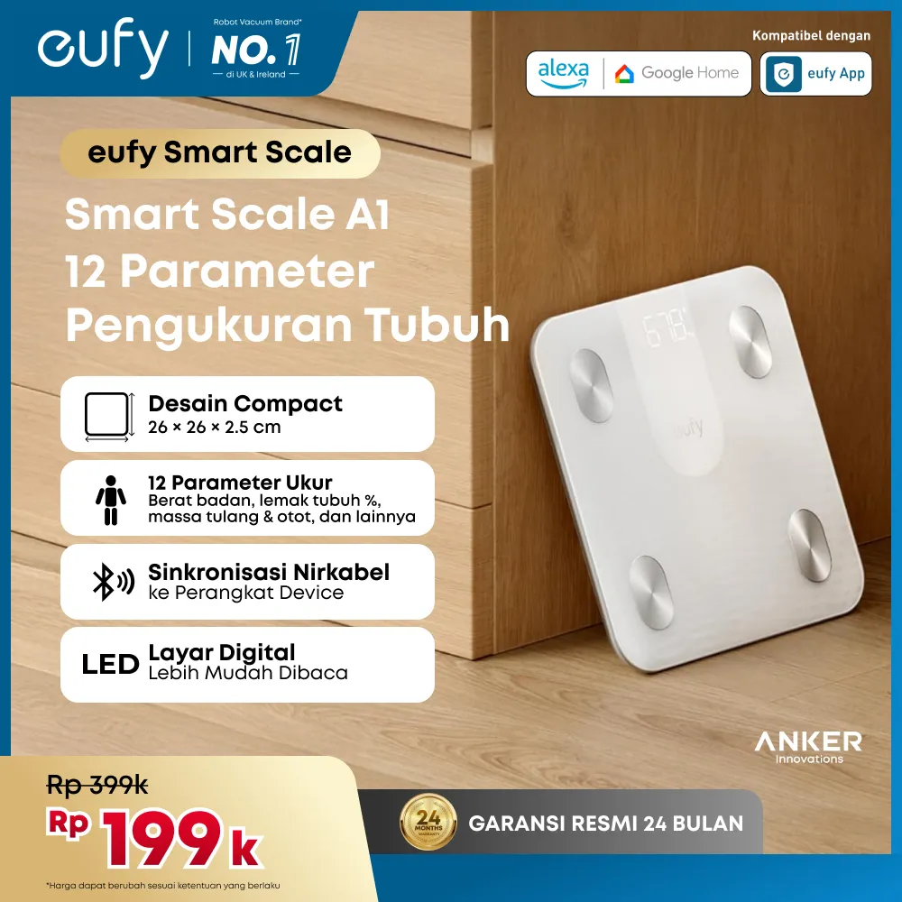 Eufy Weighing Scales for Body Weight, Digital Bathroom Scales with Bluetooth, Body Fat Scales, 12 Measurements, Weight/Body Fat/BMI, Fitness Body Composition Analysis, Black, lbs/kg, Smart Scale A1 - T9120