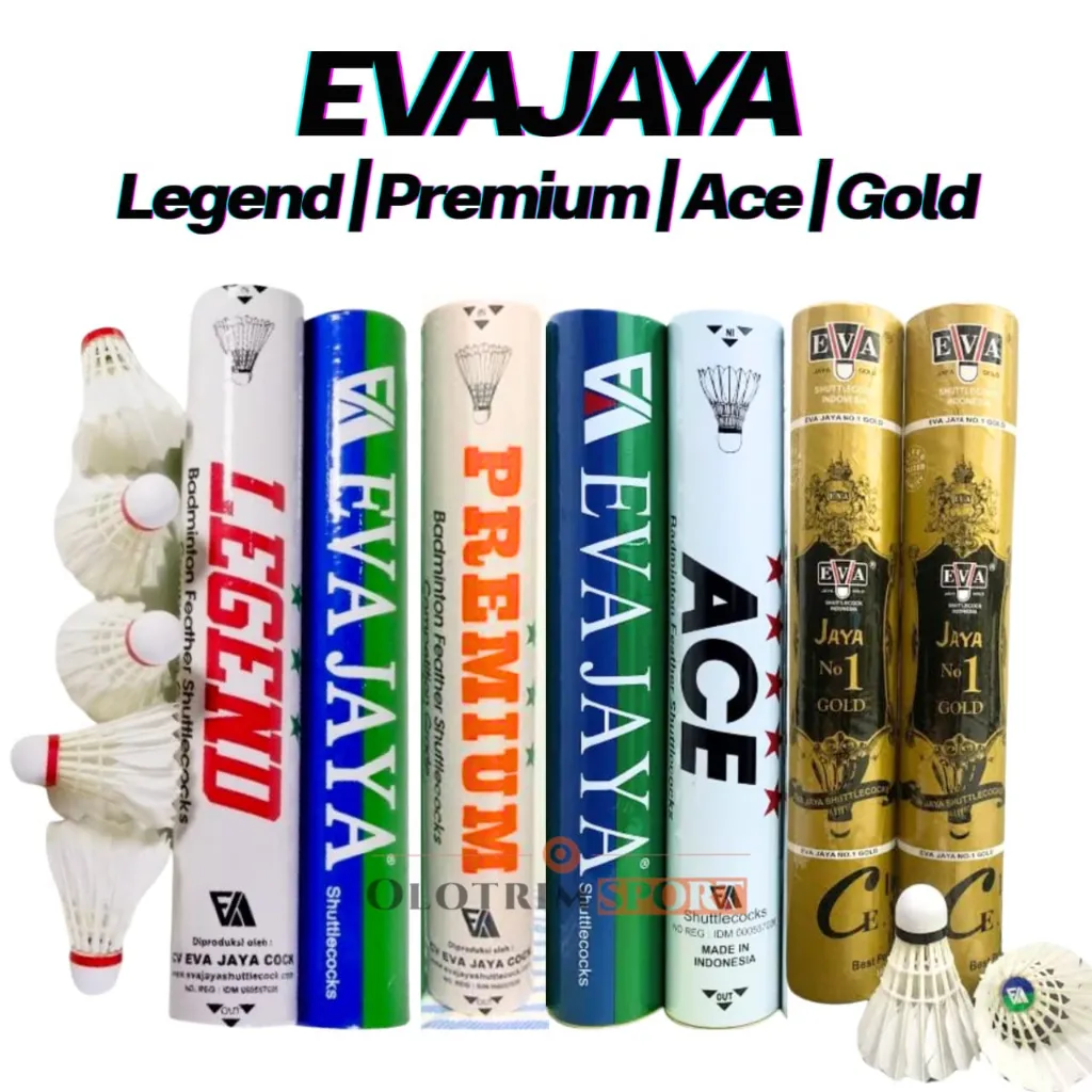 Shuttlecock EVA JAYA LEGEND PREMIUM ACE GOLD SPEED 78 77 kok cock Bola Badminton Bulu Tangkis Original