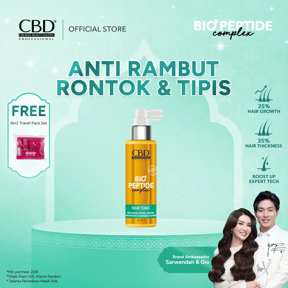CBD BIO+PEPTIDE COMPLEX TONIC 100ml | Perawatan untuk rambut anti rontok dan tipis | Mengurangi rontok dan hair loss | Cegah rontok | Penumbuh rambut | Hair growth