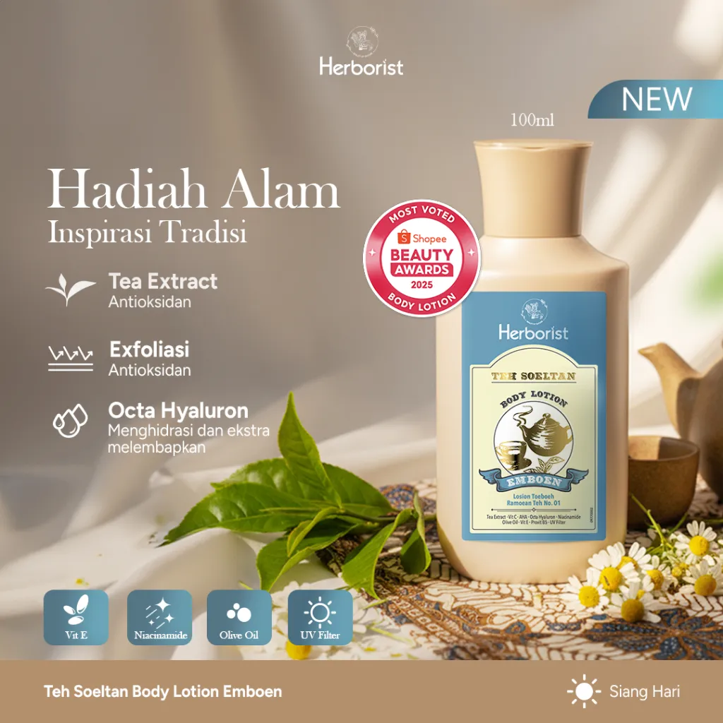 [NEW LAUNCH] Herborist Teh Soeltan Body Lotion 100ml – 24 Jam Menjaga Kulit Tetap Wangi Segar & Menenangkan