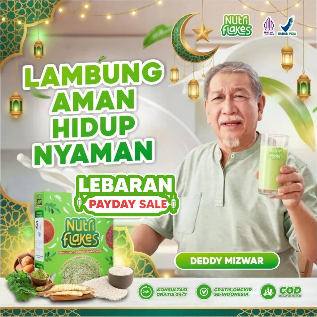 NUTRIFLAKES | SEREAL SEHAT ATASI ASAM LAMBUNG | UMBI GARUT, MORINGA, & SUSU ETAWA | 100% ALAMI / UMBI GARUT / DAUN KELOR / SUSU KAMBING ETAWA / OAT / MAKANAN SEHAT/ NUTRI FLAKES