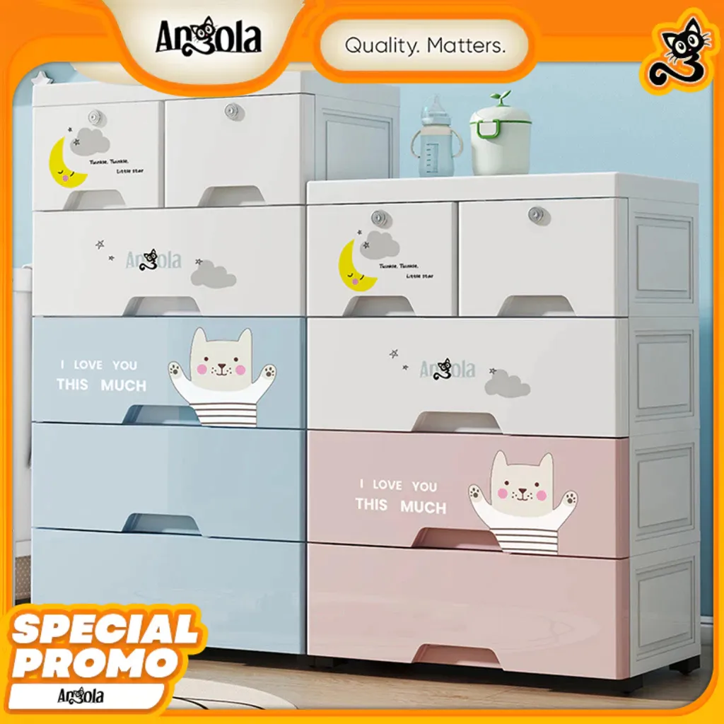 Angola Lemari Pakaian Anak/Tempat Penyimpanan Mainan/Snack/Baju Serbaguna C70-C71