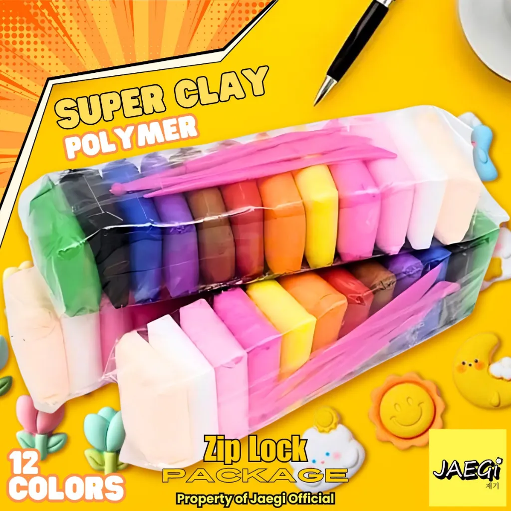 Mainan Edukasi / Mainan Anak Clay Polymer 12 Pcs Warna Premium