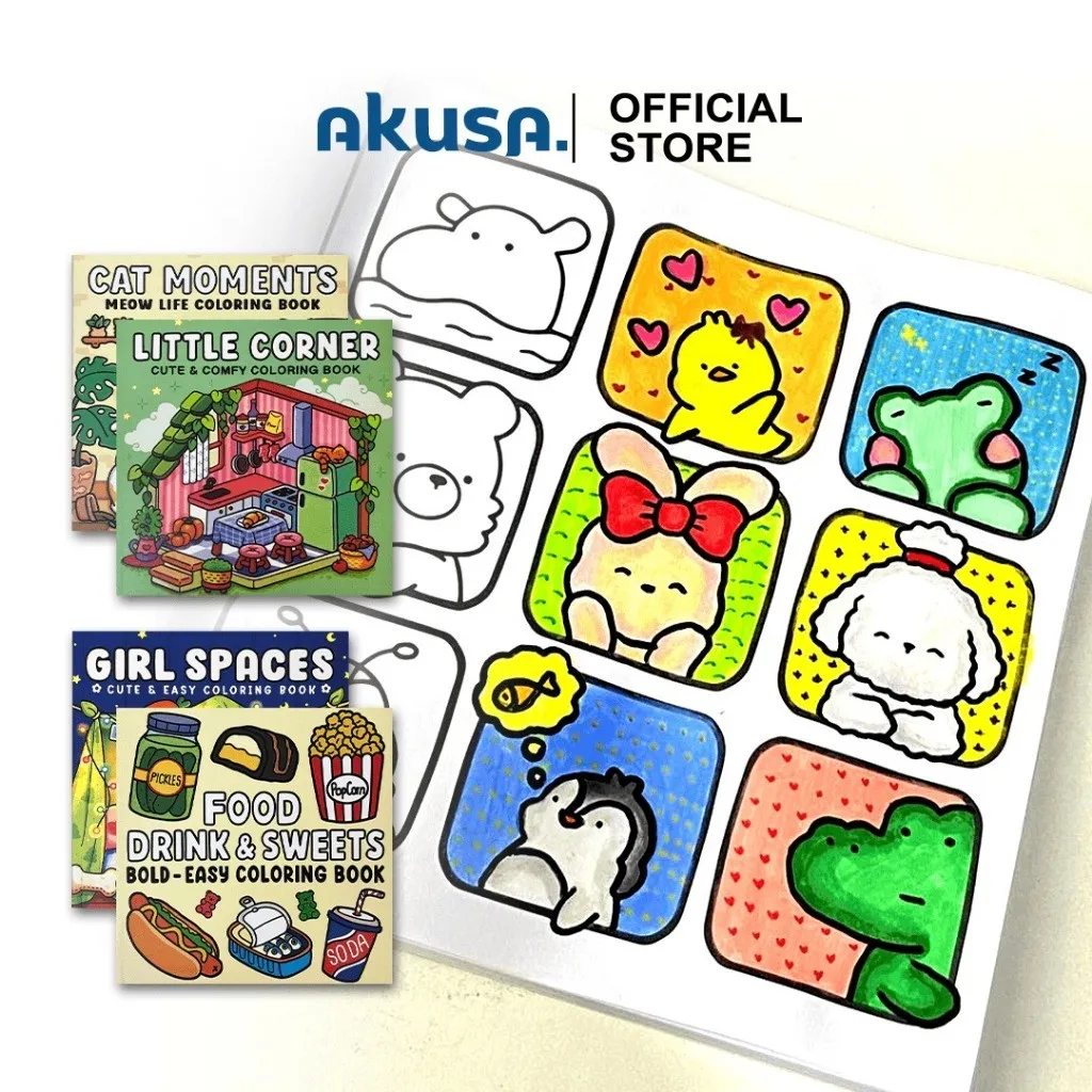 AKUSA Buku Mewarnai Coloring Book Edukasi 48 Lembar Buku Latihan Menggambar Anak Kertas Tebal Tidak Mudah Sobek BG003