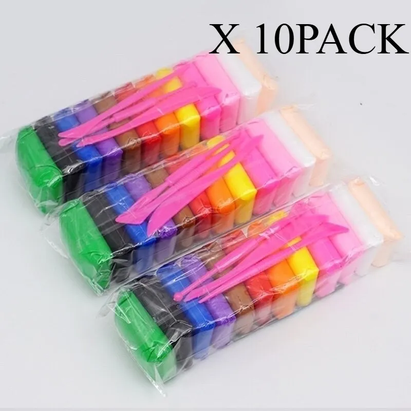 10PACK Clay Press Mainan Edukasi Anak Plastisin Lilin Mainan Clay Polymailer 1 PACK Isi 12 Pcs Free Pisau Mainan