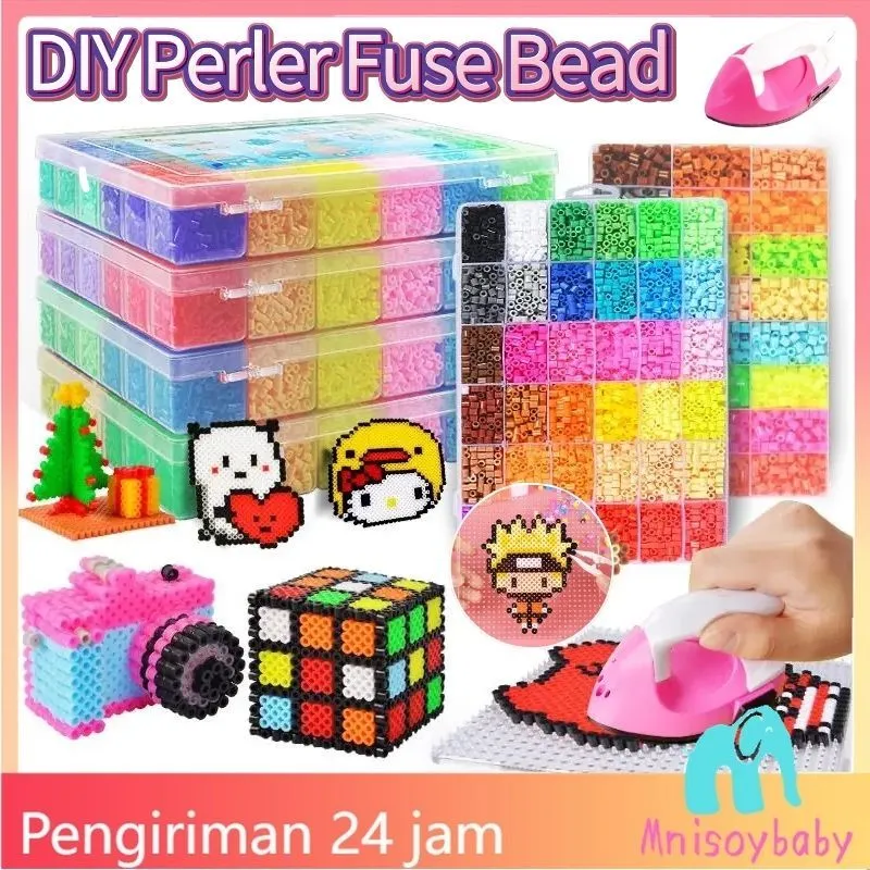 DIY 2.6mm 3D Fusion Adzuki Material/Perler / Hama Beads Set / Hamabead /Mainan DIY Perler Fuse Beads Kit / Little Kreate - Mainan Edukasi Kerajinan Tangan