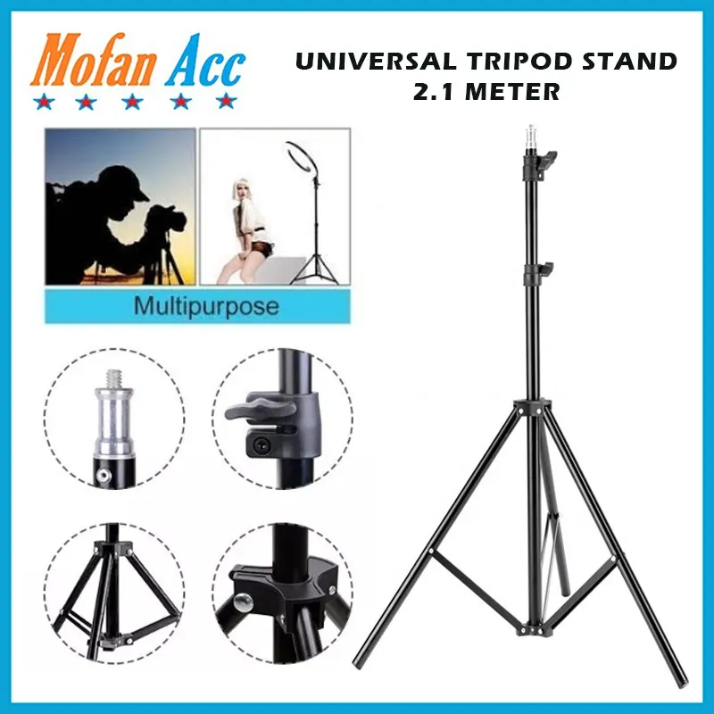 TRIPOD STAND 2,1 Meter For Selfie Ring Light Handphone Camera 210Cm Light Photograpy Studio Penyangga 2.1m