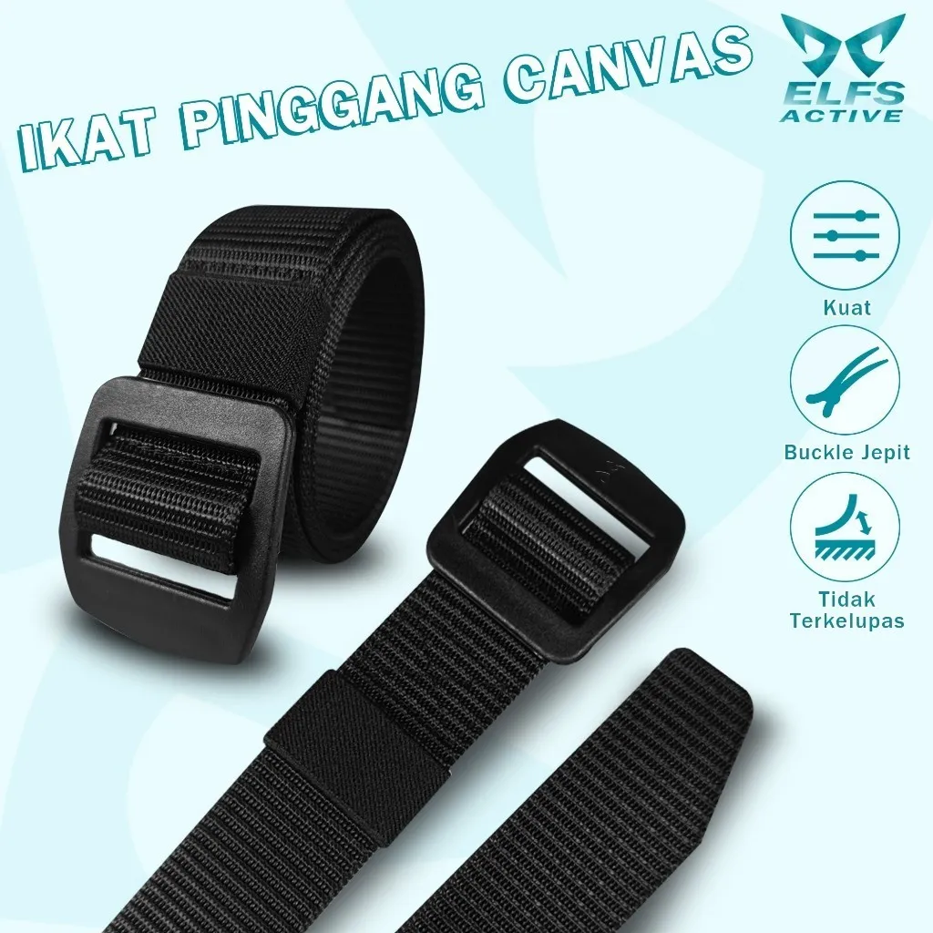 Elfs Active Ikat Pinggang Canvas Anti Metal Detector Tactical Military Belt