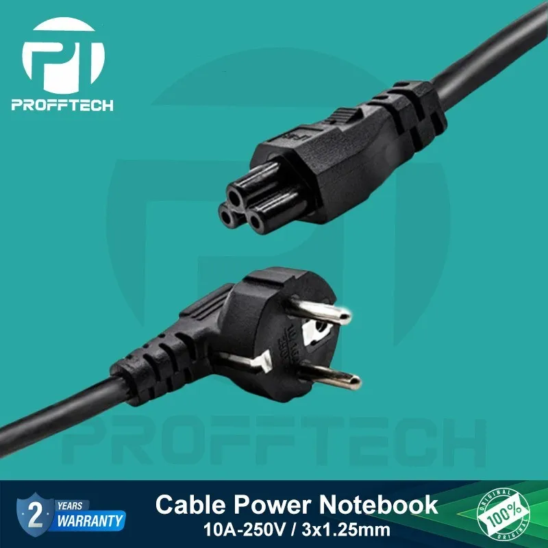 KABEL POWER ADAPTOR NOTEBOOK LAPTOP COLOKAN 3 LUBANG 1.5 PROFFTECH